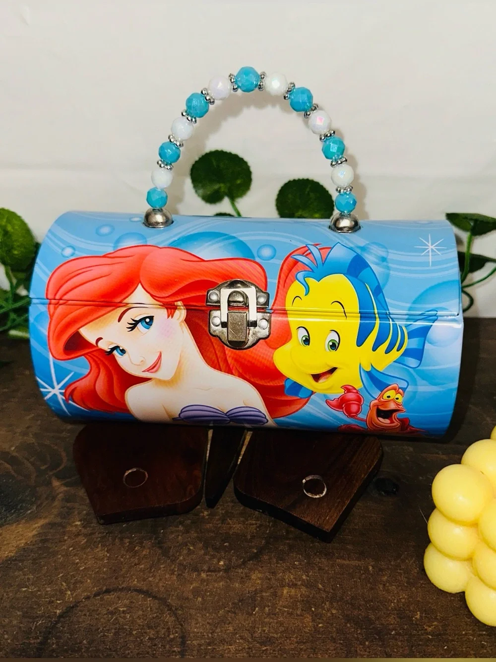Disney Little Mermaid Ariel Flounder Tin Purse